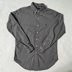 Ralph Lauren Navy Plaid Button-Up -- M Classic Fit